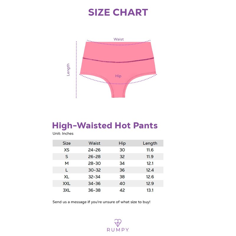 RUMPY Pantalones calientes de talle alto, Negro con hilo rosa,