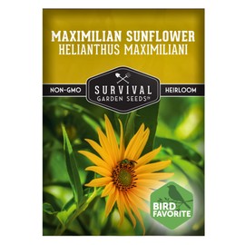 Maximilian Sunflower Seeds for Planting (Helianthus maximiliani) | 10-Foot Prairie Giant | Fall Blooming Pollinator Magnet | North American Native Wildflower Seed to Plant - 1 Pack