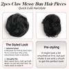 Space Buns Hair Piece 2 Pack Messy Bun Extension Claw