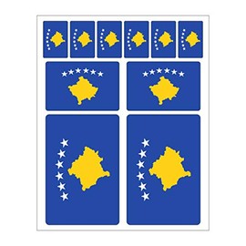 Generisch Set of 10 Flag Stickers Kosovo Car Sticker