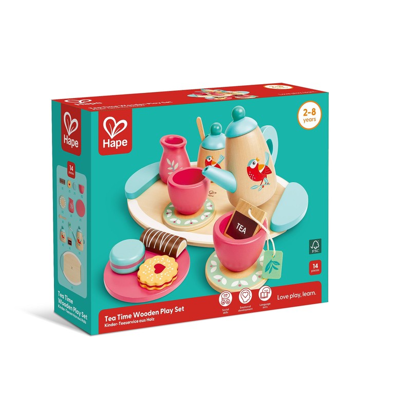 Hape Children's Wooden Tea Set Kitchen Accessories Role Play 24