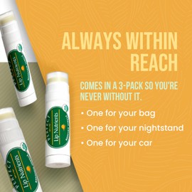 Perfect Supplements - Lip Nutrients Vanilla Lip Balm - With Calendula, Cocoa Butter & Vitamin E - Ultra Moisturizing Lip Care for Soft, Healthy Lips -3 Pack Mandarin Vanilla