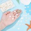 HOBBIESAY 200Pcs Flat Round Shell Charms 12-12.5mm White Capiz Shell