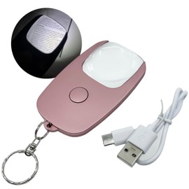 Flipo Rechargeable Magnifying Glass with Light, 5X Lighted Magnifier, Pocket Magnifying Glass with Light and Keychain, Handheld Magnifier with Light, Illuminated Magnifier for Reading Coins Jewelry