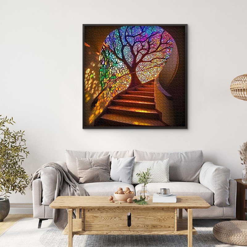 PICKFORU Tree of Life Puzzle for Adults 1000 Pieces, Rainbow
