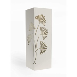 Mango Steam White Tall 21.75" Japanese Ginkgo Leaf Umbrella/Cane/Walking Stick Holder, Stand, Rack Organizer