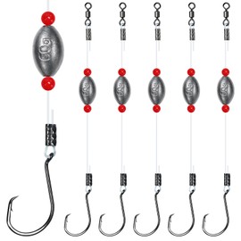 CWSDXM Sliding Sinker Rig, Fish Finder Rig Carolina Rig with Egg Sinker Weight 1/2/4oz, Mono Line and Circle Hook for Grouper Snapper Drum Striped Bass
