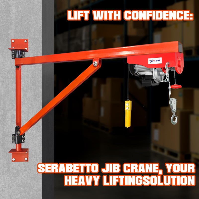 Wall Mount Jib Crane Hoist Bracket, 660lb Load Capacity Heavy