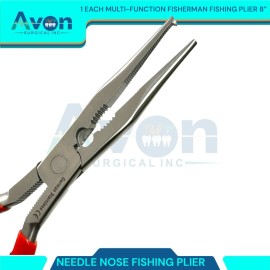 Avon Surgical 8in Fishing Needle Nose Pliers Multi-Function