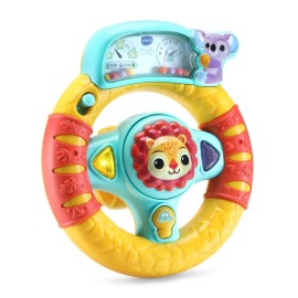 VTech Interactive Grip and Go Steering Wheel Toy with Lion Sounds Songs Lights
