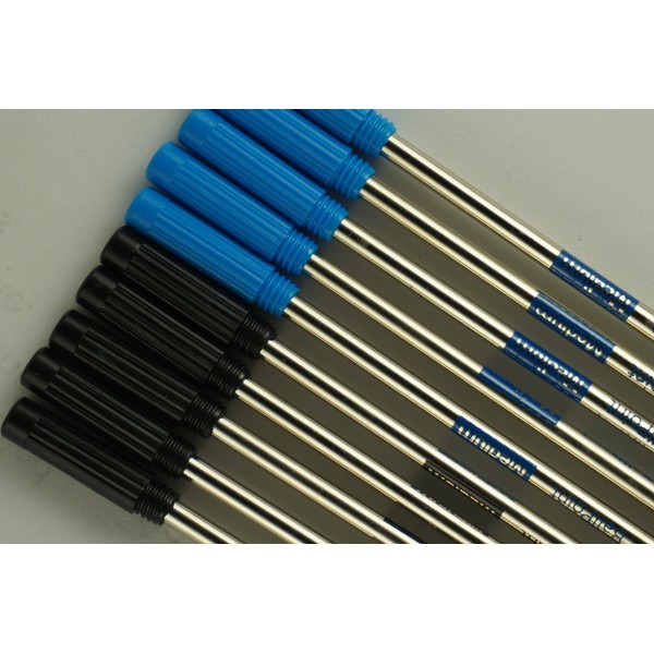 10 Genuine Intrepid Medium Ballpoint Refills for Cross Ballpoint Pens.Protective Seal on tip for Shelf Life Longevity (Bulk Pack) - (5 Blue & 5 Black)