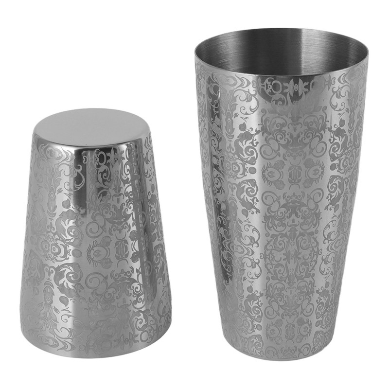 Stainless Steel Cocktail Shaker Engraved Martini Shaker Silver Japanese American