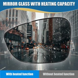 LHCDQSKCW Compatible With Honda Accord 2018 2019 2020 2021 2022 Driver Left Side Mirror Glass Replacement, Heated Side Rearview Mirror with Backing Plate