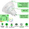 greenandco 5x CRI 90+ MR16 GU5.3 Dimmable LED Spotlight, 6.5