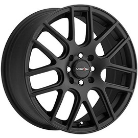 Vision 426 Cross Matte Black Wheel with Painted Finish (15 x 6.5 inches /4 x 100 mm, 38 mm Offset)