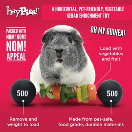 HAYPIGS Guinea Pig Toys and Accessories - Circus themed PIGGY WEIGHTLIFTER Vegetable Kebab Maker - Guinea Pig Toy - Rabbit Toys - Hamster Toys - Rat Toys - Small Animal Boredom Breaker