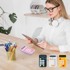 M&G Desktop Calculator 12 Digit Mechanical Switch Calculator with Large LCD Display, Basic Cute Pink Calculator with Big Buttons, Aesthetic Calculator for Office Home School (Battery Included)