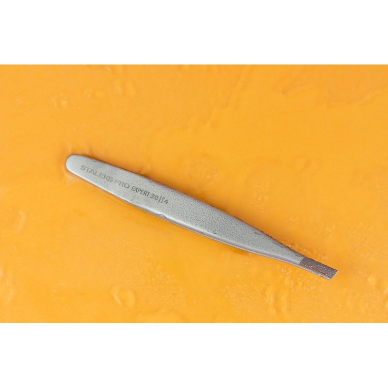 STALEKS PRO Tweezers for Thin and Fine Eyebrows, Precision Beveled