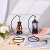 DELORIGIN 2pcs Ornament Display Stand Holder Glass Globe Black Iron