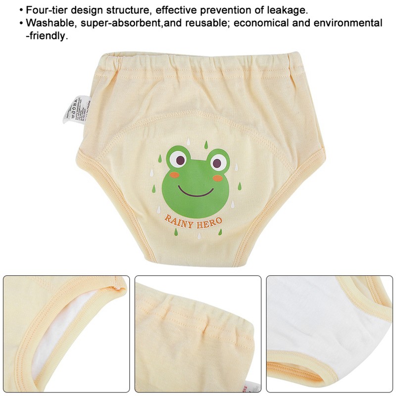 4PCS Baby Cloth Cartoon Waterproof Diapers Nappies Toddler 4 Layers
