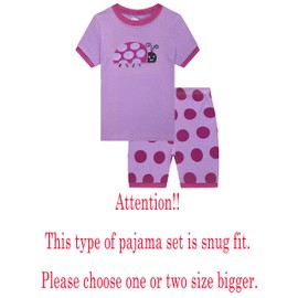 Family Feeling Big girls Ladybug Pajamas Short Sets 100% Cotton Kid Summer Pjs 8
