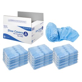 Dynarex 2132 Disposable Shoe Cover, Universal Size, Non-Conductive and Non-Skid, Blue, Pack of 150