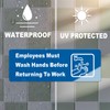 2Pack Self-adhesive Employees Must Wash Hands Sign，9 x 3.2 Inch
