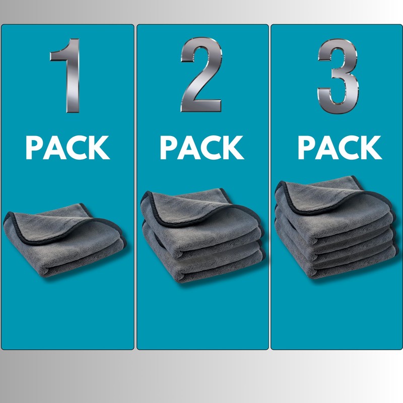 jaramari® 2 x Super Absorbent Microfiber Cloth 60x40cm Charcoal Grey.