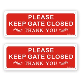 2 Pack Please Keep the Gate Closed Sign, 25 x 9 x 0.1 cm Rust Free Rust Free Aluminum UV Protected Weather Resistant Durable Ink Easy to Mount