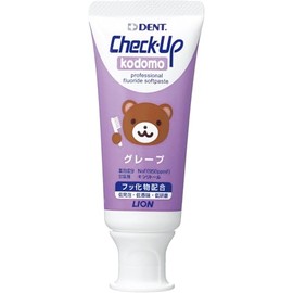 Lion Dental Material Lion Check-Up Kodomo 60g Grape Paste, Purple Tube, 2.1 oz (60 g) (x 1)