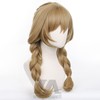 Brow Double Braid Long Cosplay Wig with Bangs Heat Resistant