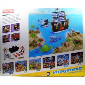 Fisher-Price Fisher price Imaginext Black and Red Pirate Ship with 2 Figures - BRAND! NEW!