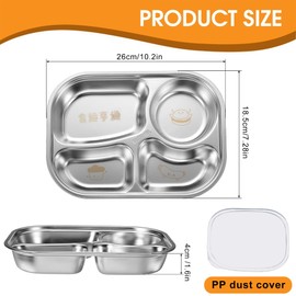 ZeiLaBang Kakadi Plate with Suction Cup, Stainless Steel Suction Cup Plate, Stainless Steel Material Children's Plate, Children's Plate with Suction Cups, Car Suction Cup, Dishes, Divided Stable Baby