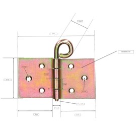 KOTARBAU Backdrop Hinges 50 x 100 x 2 mm Rolled Table Runner Yellow Galvanised Table Hinges Hinges with Loose Button Pin for Theatre Ring Pin Door Hinge (25)