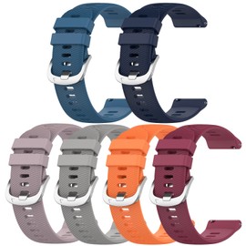 FitTurn 6PACKS Silicone Bands Compatible with AMAZTIM C20 PRO 1.72/C20 /PYRODUM GT600/Kospet Tank M1 Pro Watch Band for Women Men,Wristbands Adjustable Silicone Replacement Bands Sport Strap