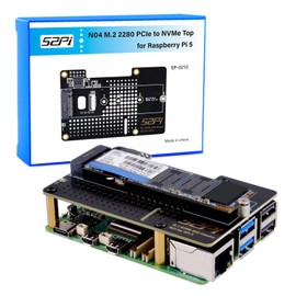 GeeekPi N04 M.2 M-Key NVMe SSD Shield for Raspberry Pi 5, M.2 2280 PCIe to NVMe SSD Shield Pip PCIe Peripheral Board Top for Raspberry Pi 5 4GB/8GB/16GB