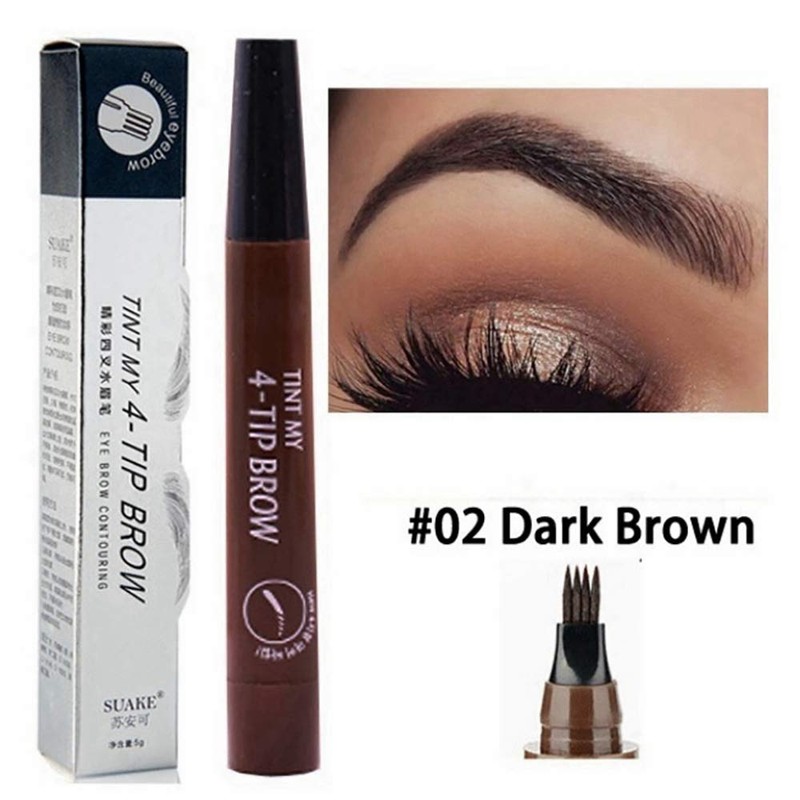 QUEMISS Eyebrow Pen Microblading 4 Fork Tip Eyebrow Pencil Creates
