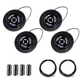 EclipseGuard Pack of 4 Automatic Screw Lock Shoelaces, Laces Without Tying Screw Lock for Shoes, Black, for Children and Adults Sports Shoes, black