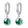 Cuoka Malachite Earrings 925 Sterling Silver Round Malachite Bead Drop