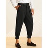 Lars Amadeus Black Cropped Pants for Men's Solid Color Double