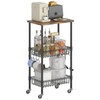 Rolling Kitchen Storage Cart, 3-Tier Storage Rack on Caster Wheels