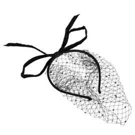 FRCOLOR Vintage Black Veil Fascinator Headband with Mesh Design Elegant Bridal Hair Accessory for Banquets Comfortable Stylish Headdress for Women