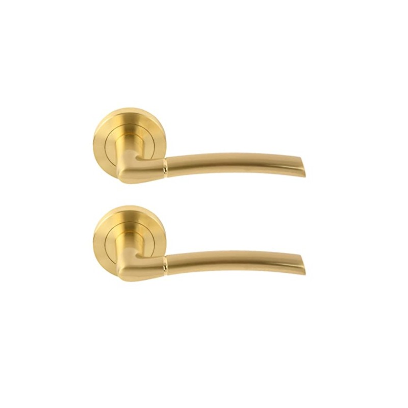 HANDLEZONE® Nemo Lever On Round Rose Door Handles, Internal Passage