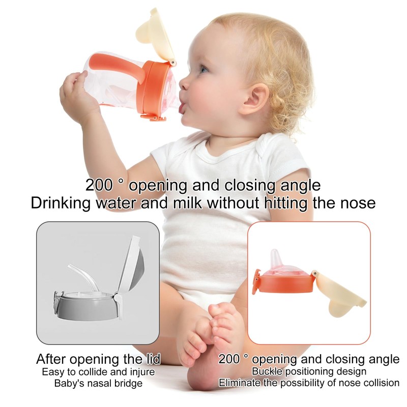 Qshare Toddler Sippy Cup,Weighted Straw Sippy Cup,Kid Cups with Lid