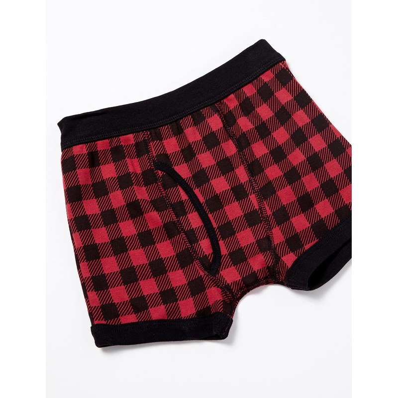 GALOW Boys Plaid Boxer Shorts, 3-Piece Set, 120-170 % Cotton,