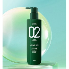 아모스프로페셔널 녹차실감 샴푸 지성 산뜻한 타입, 500g, 2개 Amos Professional Green Tea Real Feel Shampoo Oily Refreshing Type, 500g, 2 Packs