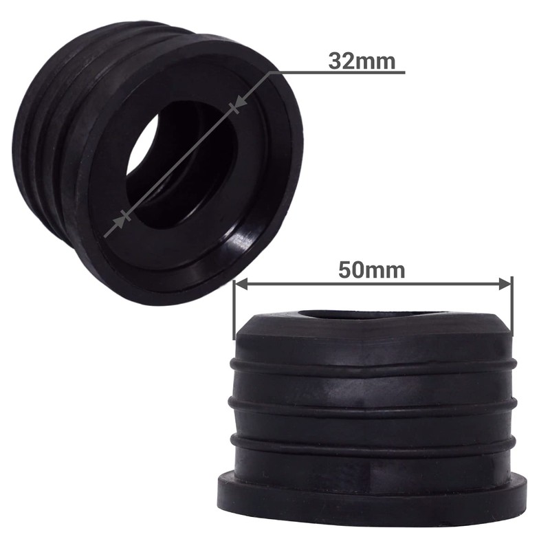 SKIR'CO (2 pcs) Black 50 x 32 mm Rubber Sleeve