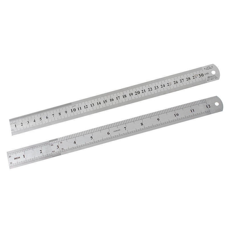 Steel Ruler School Office 30Cm Metal Drawing Measuring 1 Pieces