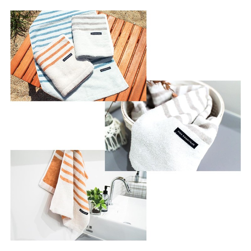 Imabari Towel, Mookaitano Face Towel, Blue, Quick Drying, Absorbent, Absorbent,