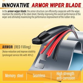 AUTOBOO - Limpiaparabrisas de 24 y 18 pulgadas (paquete de 2), limpiaparabrisas de calidad OEM premium para todas las estaciones, limpiaparabrisas estable y silencioso